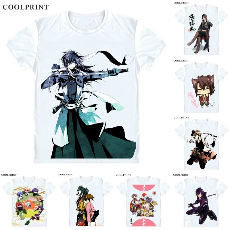 Футболка с принтом хакуоки, синсенгуми, Китан, персонализированная футболка с коротким рукавом Футболка с принтом хакуоки, синсенгуми, Китан, персонализированная футболка с коротким рукавом