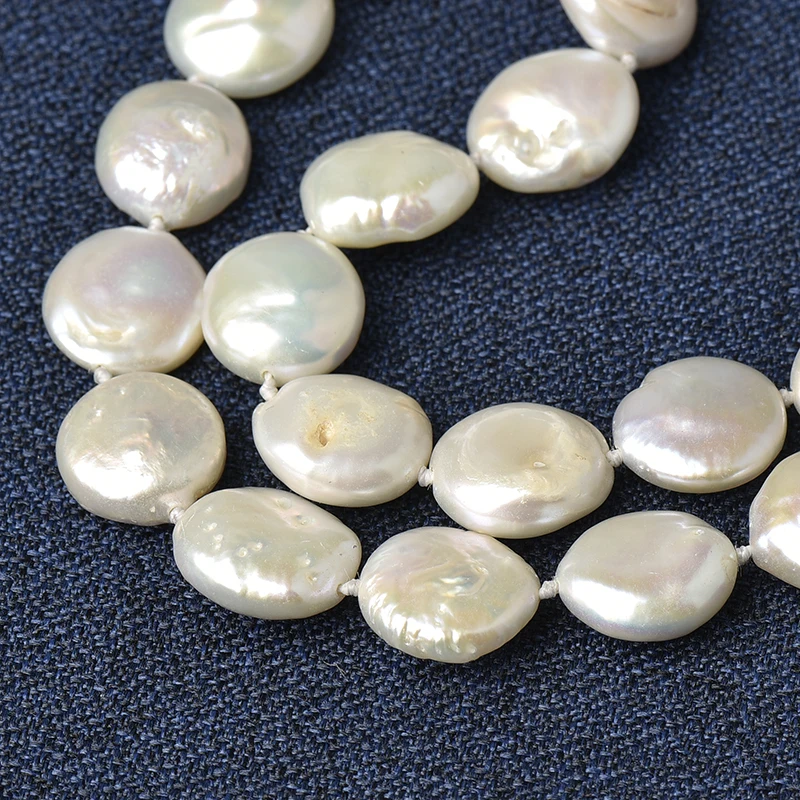 

12*5mm Gentle and Decent the shape of coin beads with noble necklace findings 18inch wholesale Customized for your wife