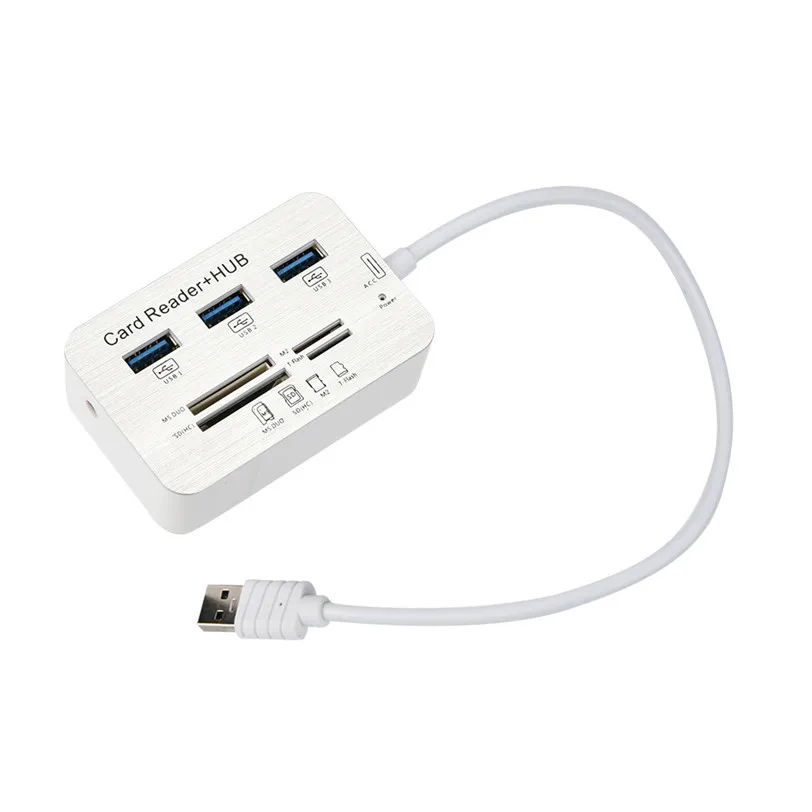 3 порта Алюминиевый USB 1 концентратор комбо с MS SD M2 TF мульти в кард ридер порт