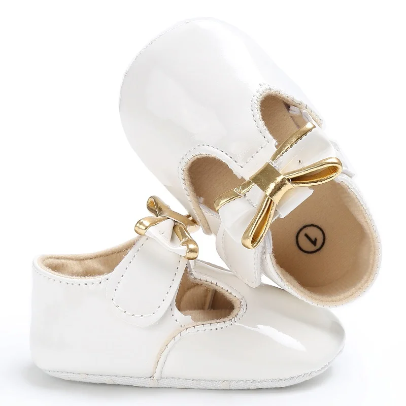 Новое поступление Летняя обувь из искусственной кожи для новорожденных девочек