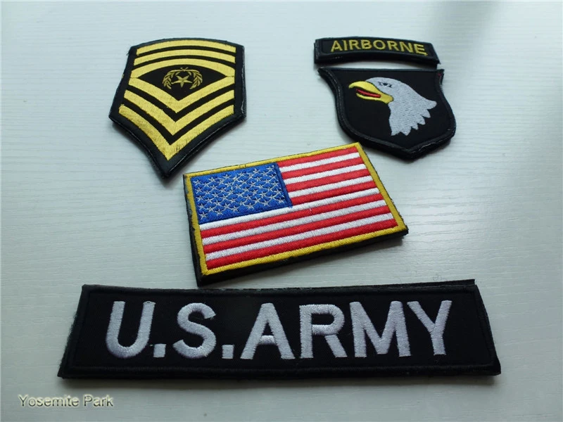 5 шт./лот ww2 US 101ST воздушно качающиеся армейские нашивки с крючком и петлей флагом