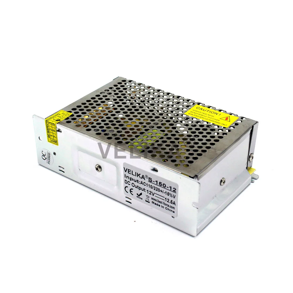 DC12V 12.5A 150 Вт Источник питания светодиодный драйвер адаптер переключатель 110 В 220 AC