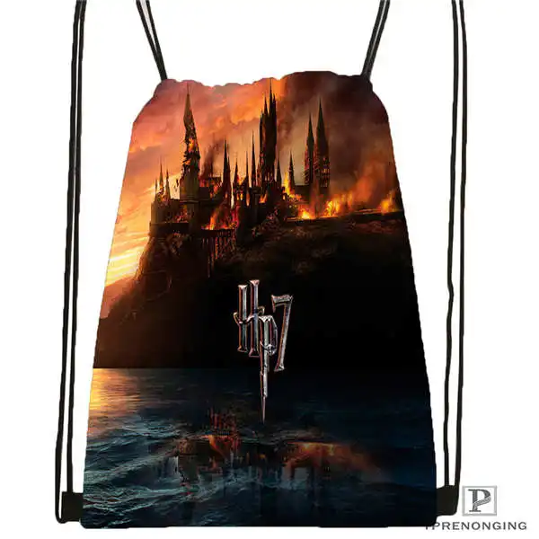 Drawstring Backpack Пользовательские harry_potter_artwork_ Drawstring сумка-рюкзак милый рюкзак детский Ранец(черный назад) 31x40 см#2018611-24 - Цвет: Drawstring Backpack