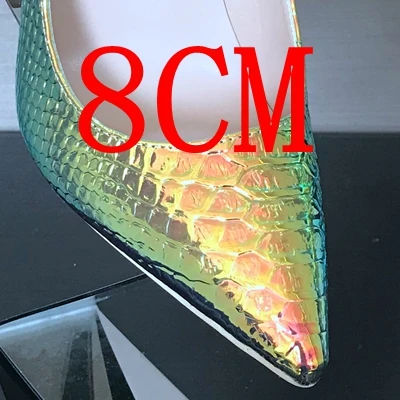 lvshe 8CM Женские лакированные туфли из змеиной кожи; туфли-лодочки на платформе для свадебной вечеринки; женские туфли на высоком каблуке; туфли-лодочки; большие размеры - Цвет: lvshe 8CM