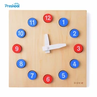 baby toy montessori clock with movable hands wood classic childhood education preschool training kids toys brinquedos juguetes