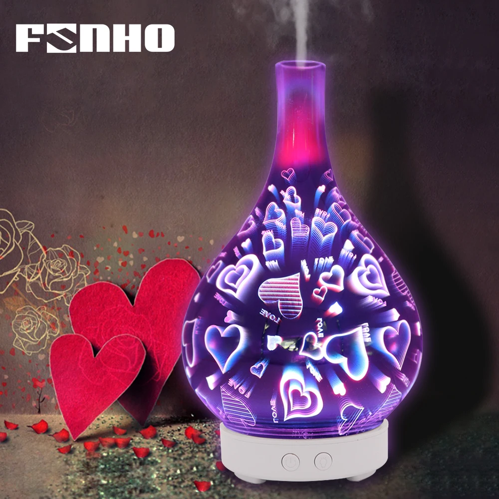 FUNHO 3D креативный увлажнитель стеклянная ваза с текстурой дерева форма