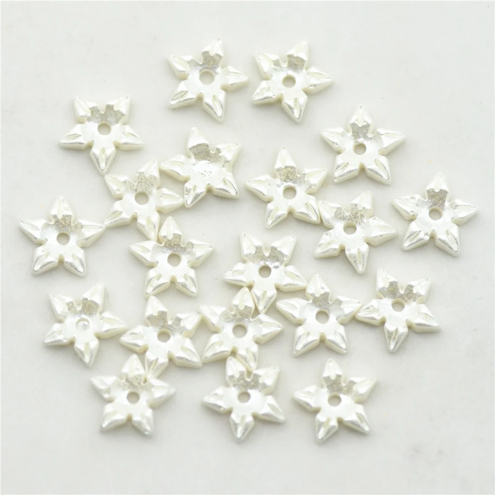 9 мм 100 искусственные маленькие острые лепестки чистые белые цветы из смолы с