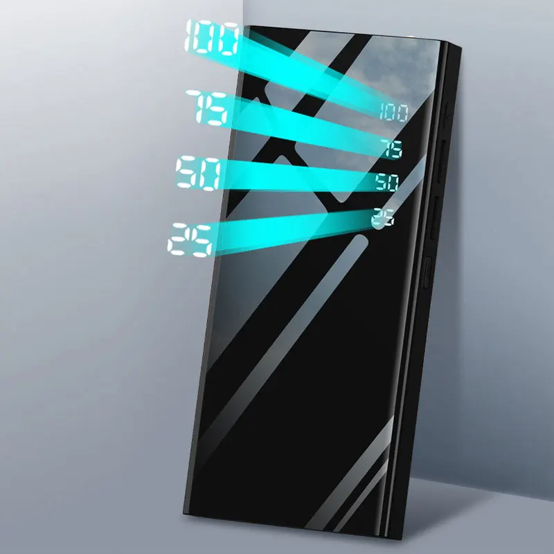 10000mAh Power Bank Mirror Portable Fashion LED Mobile Phones External Charging Pack Powerbank for iPhone Xiaomi Samsung Huawei | Мобильные