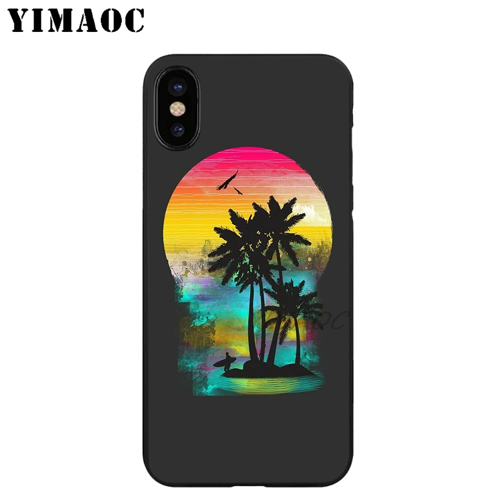 YIMAOC перо волк карта дерево Мягкий ТПУ Черный силиконовый чехол для iPhone X или 10 8 7 6