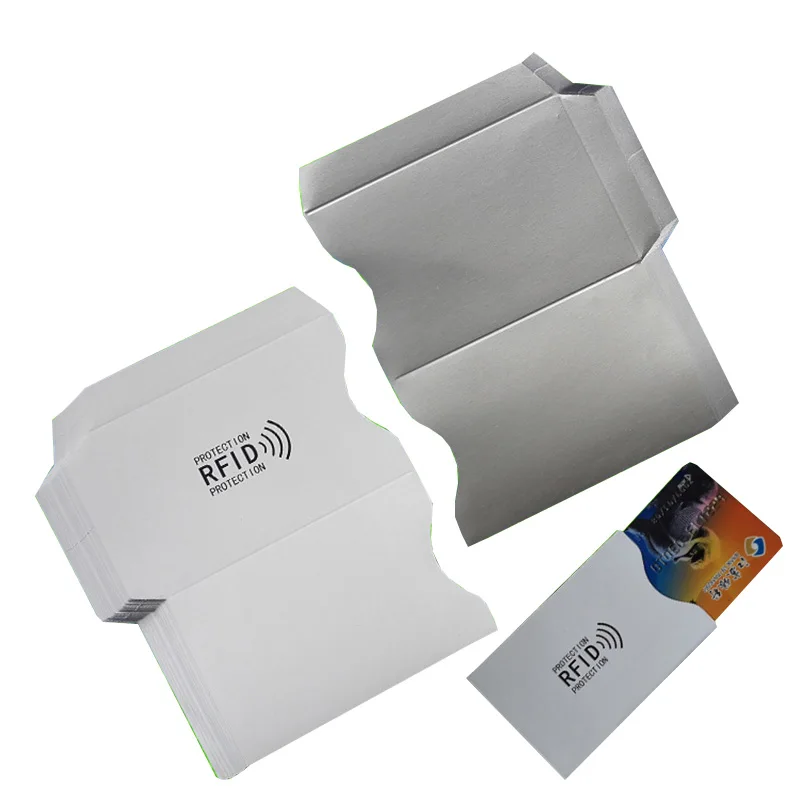 1шт 5шт Алюминиевый Блокирующий Rfid Кошелек для карты банка с чехлом для идентификационного документа Металлический 6*9см on