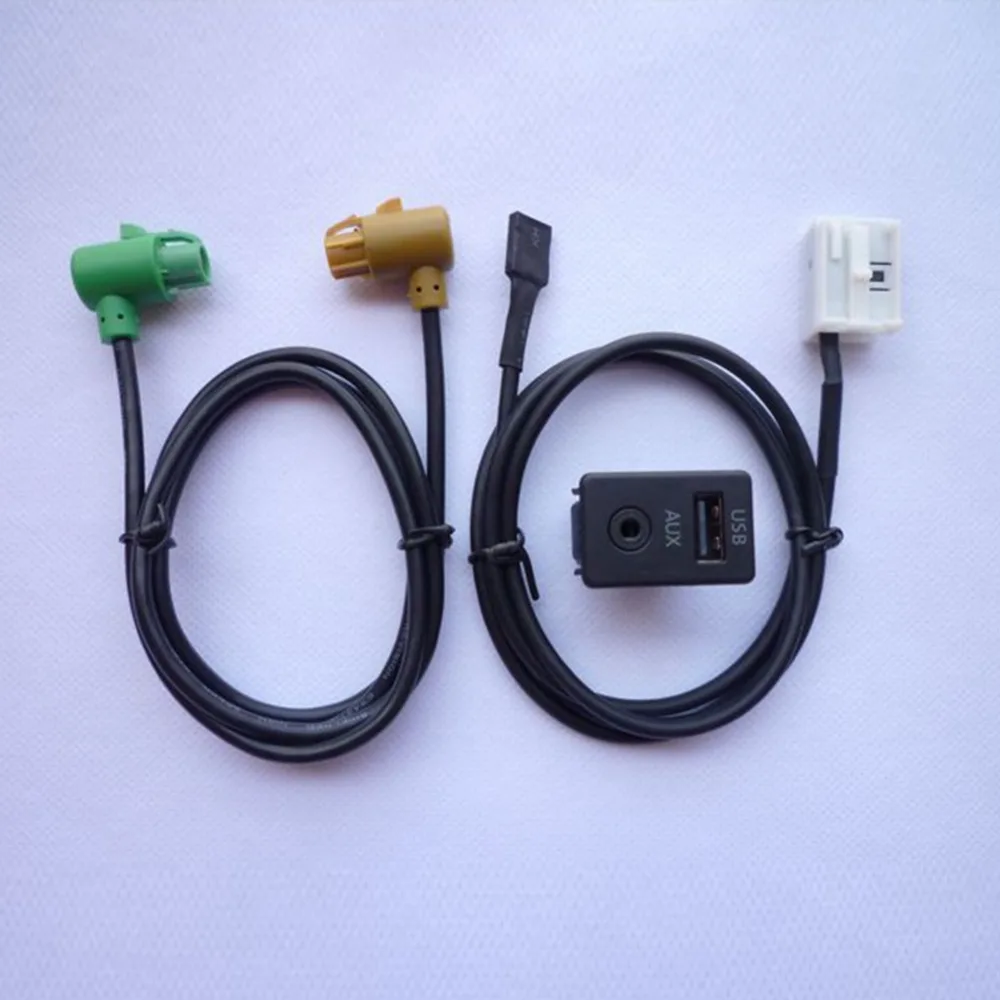 BEESCLOVER Автомобильный USB AUX переключатель гнездо провода жгута кабель адаптер