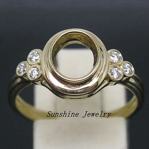 

Round 6.0mm Solid 14kt Yellow Gold Natural Diamond Semi Mount Ring