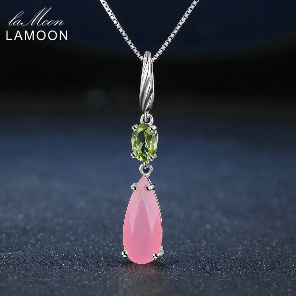 Lamon 925 пробы серебряная цепочка ожерелье милая Капля воды Западный натуральный