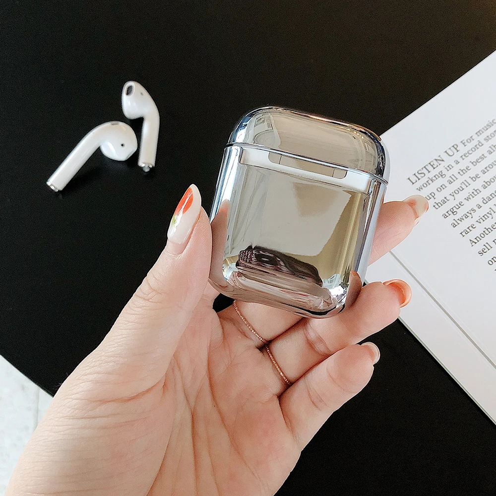 Чехол для AirPods роскошный позолоченный Жесткий Bluetooth беспроводной чехол наушников