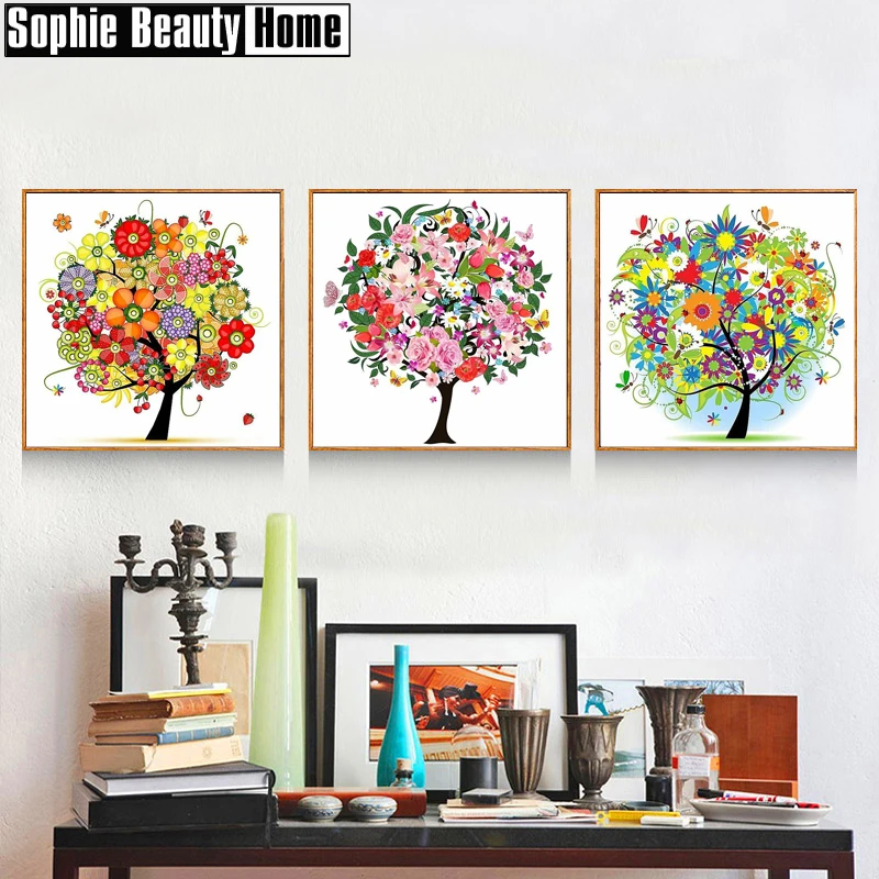 Триптих сделай сам 5d алмазная вышивка полная живопись крестиком Цветочная