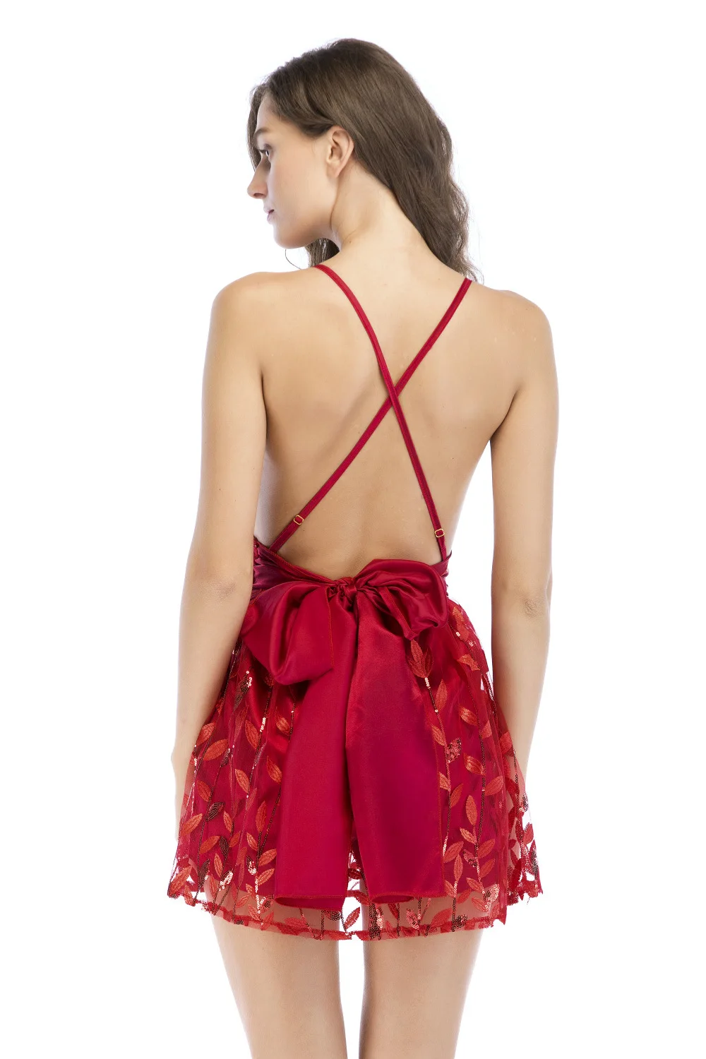 Сексуальное платье на бретельках с v образным вырезом и поясом|Женские платья| |