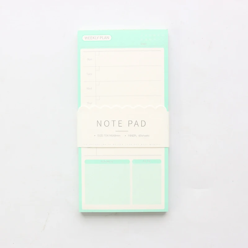 weekly planner Domikee милый красочный набор блокнотов для планирования работы и учебы, конфетный школьный Еженедельный планировщик блокнот подарочные канцелярские принадлежности, 60 листов - Цвет: weekly planner