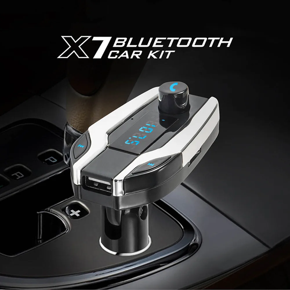 Bluetooth Автомобильный X7 комплект Handsfree FM передатчик Радио MP3 плеер USB зарядное устройство SD TF MMC lcd пульт дистанционного управления автомобиль-Стайлинг@ 012