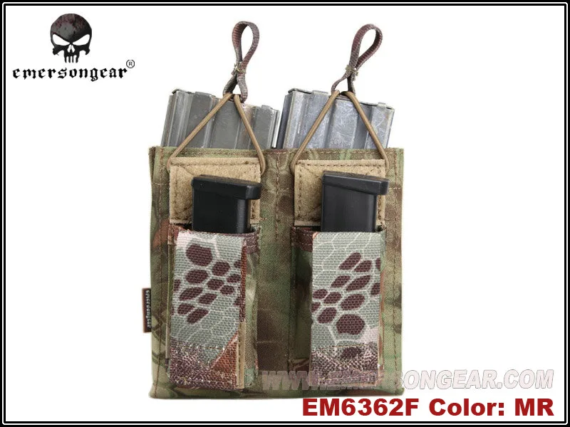 MR Emersongear Emerson Тактический Двойной Открытый Топ 556 и пистолет модульный чехол для журналов PALS Mag Чехол кобура военный страйкбол - Цвет: MR
