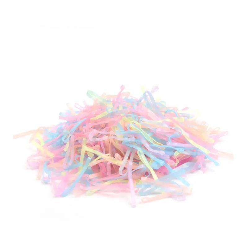 About 500PCS/lot Kids Children Girls Hair Holders Rubber Bands Elastics Tie Gum Braids Accessories Rainbow Color Rope | Детская одежда
