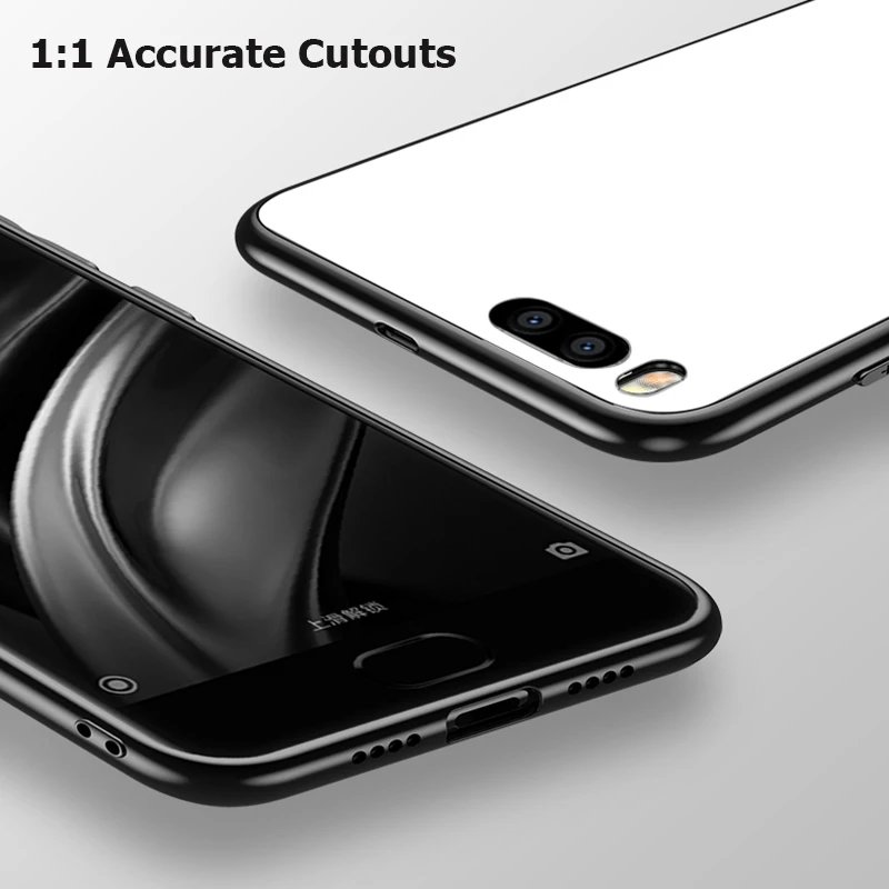 Роскошный Гибридный чехол для Xiaomi Mi6 задняя крышка из закаленного стекла