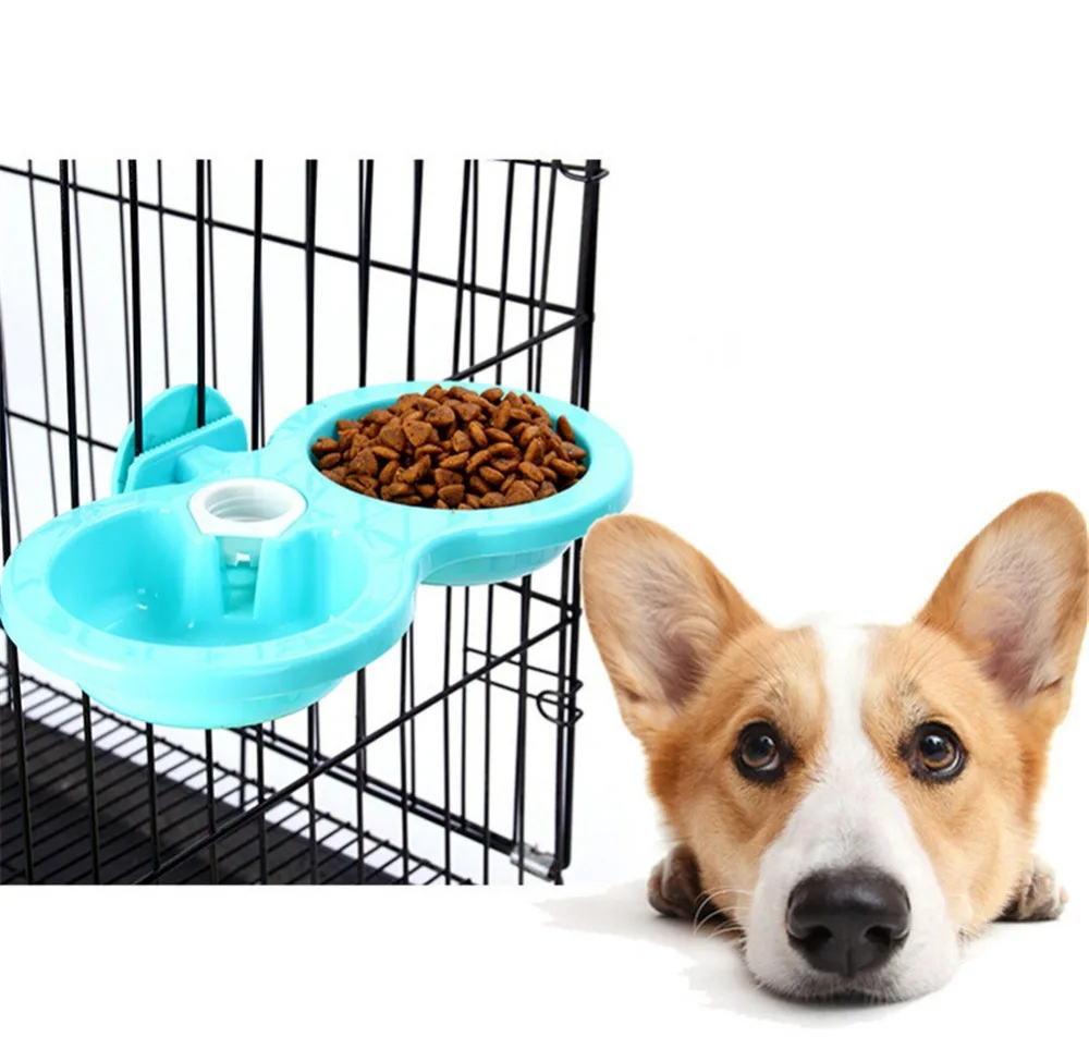 2019 Plastic Pet Dogs Cats Hanging Dish Bowls Feeder For Cage Feeding Watering Non-toxic Material Big Dog Bowl Water Dispenser | Дом и сад