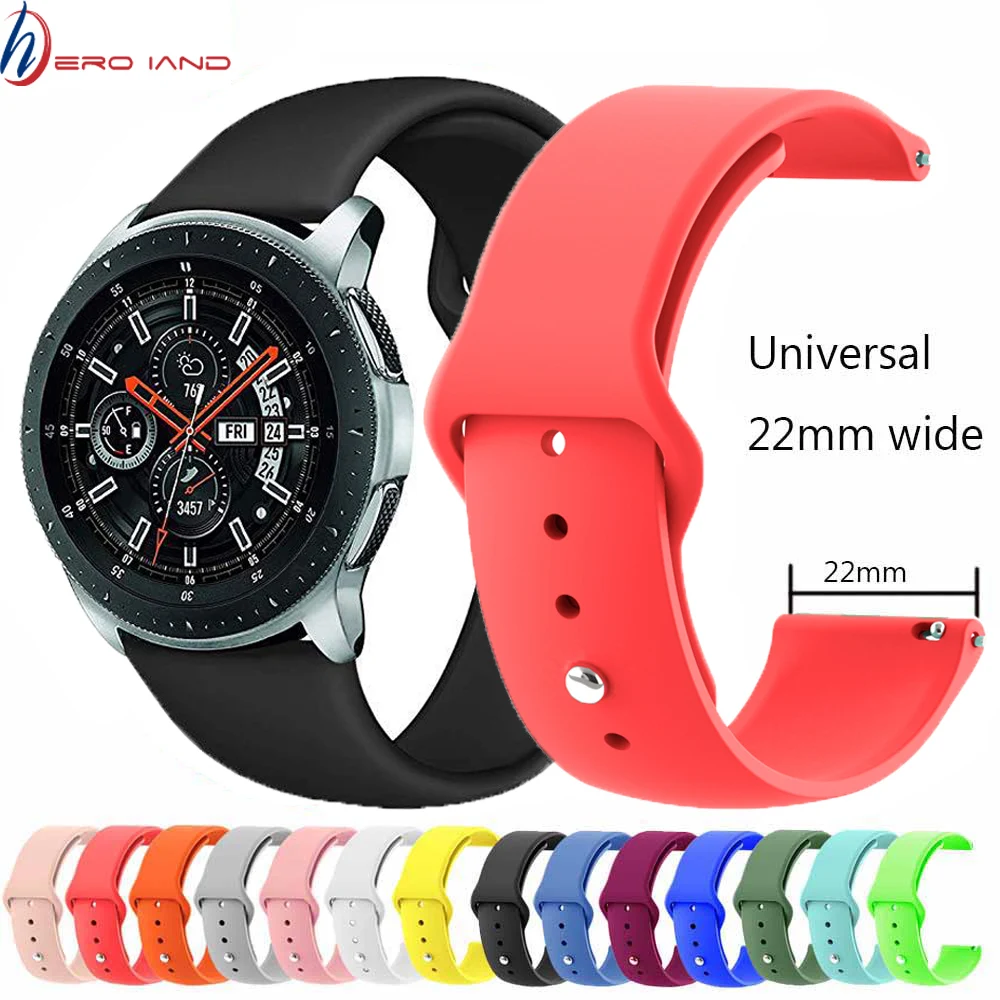22 мм ремешок для Samsung Gear S3 classic Frontier galaxy watch 46 резиновый huami amazfit спортивный браслет