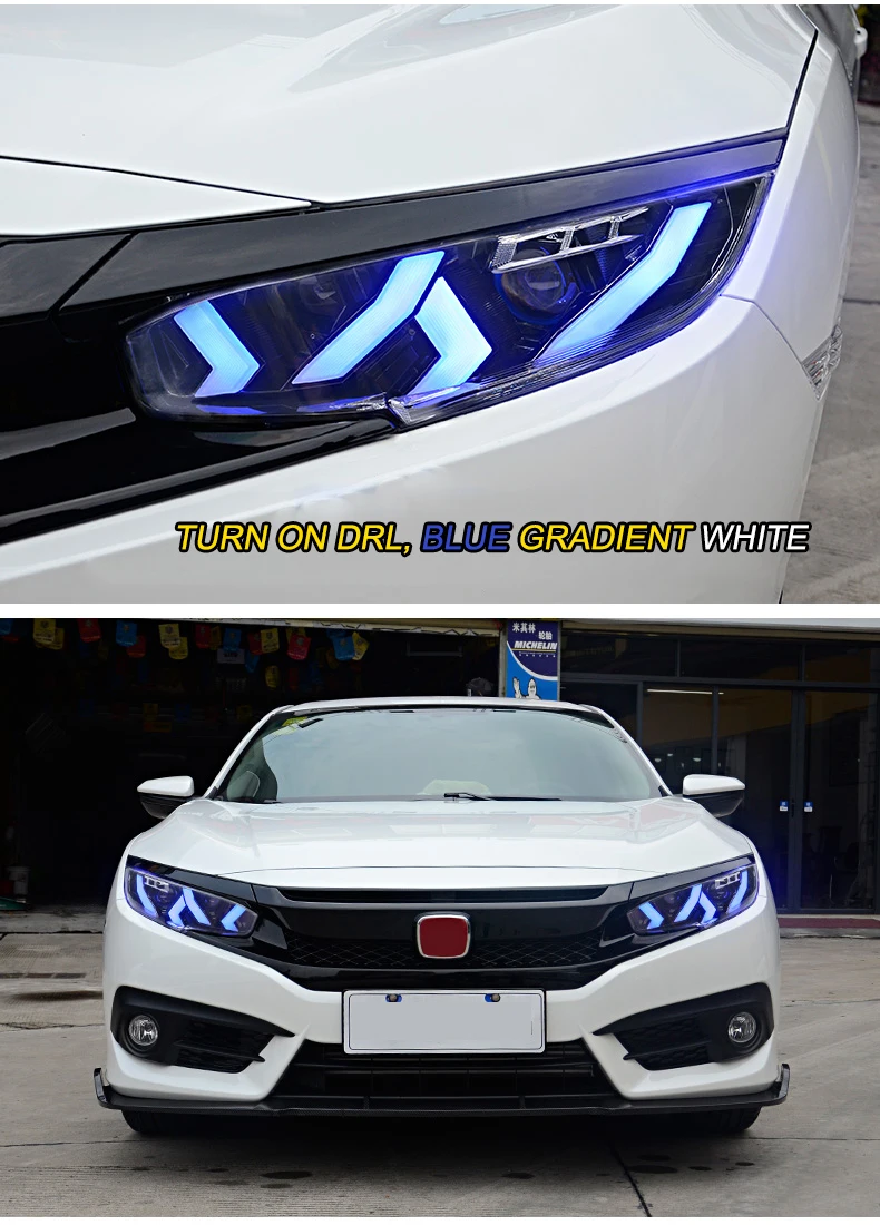 Автомобильный Стайлинг, задние фары, чехол для Honda CIVIC, фары G10 MK10 Bugatti, фары, светодиодный фонарь для бега, светодиодный задний фонарь