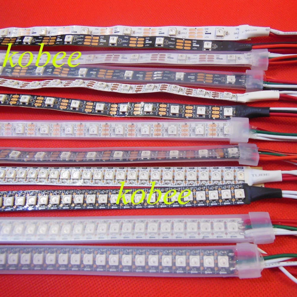Полноцветная светодиодная лента WS2812B DC5V черная/белая печатная плата RGB умная