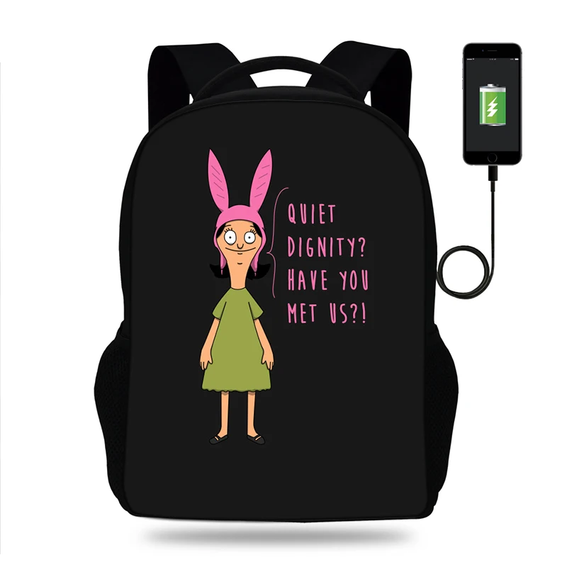 2019 новые школьные сумки Louise Bobs Burgers Kuchi Kopi дорожные с принтом большой рюкзак для
