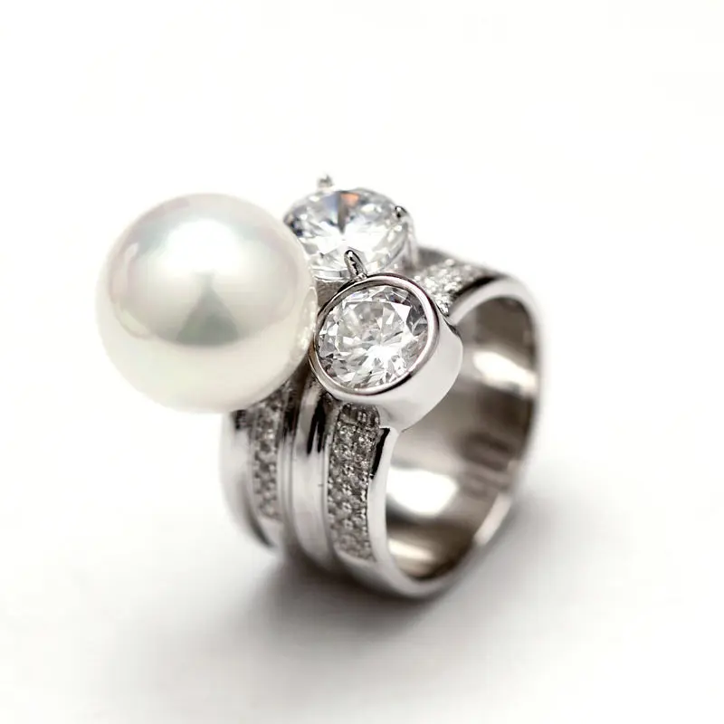 Женские кольца из серебра 925 пробы с пресноводным жемчугом 10 11 мм|ring for|rings for womenring