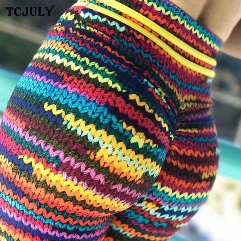 Быстросохнущие леггинсы с принтом TCJULY для фитнеса высокая талия обтягивающие