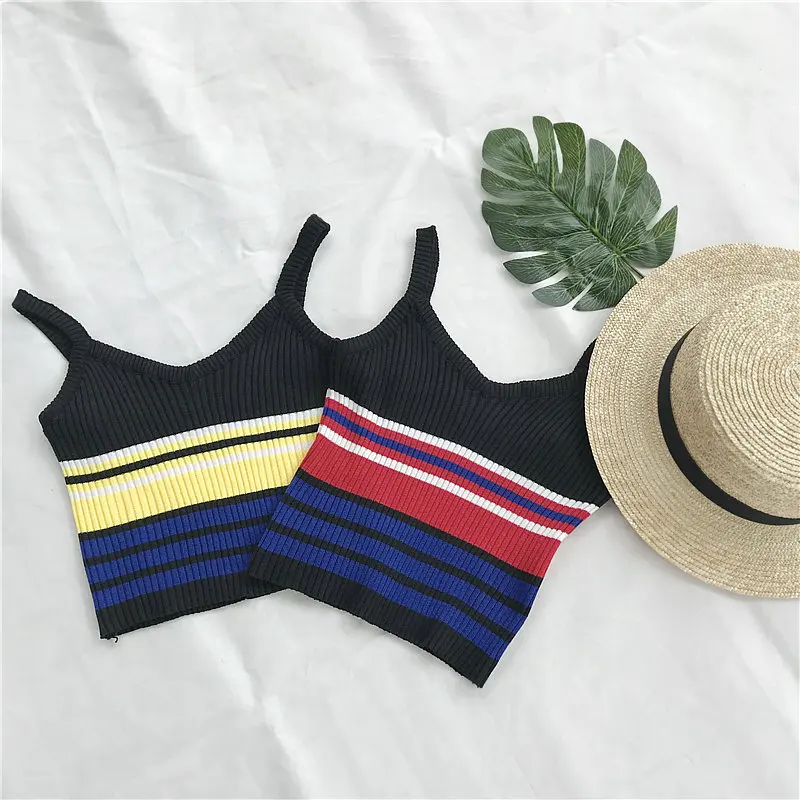 Летний топ Для женщин Трикотажная майка Boho Сексуальная с открытыми плечами