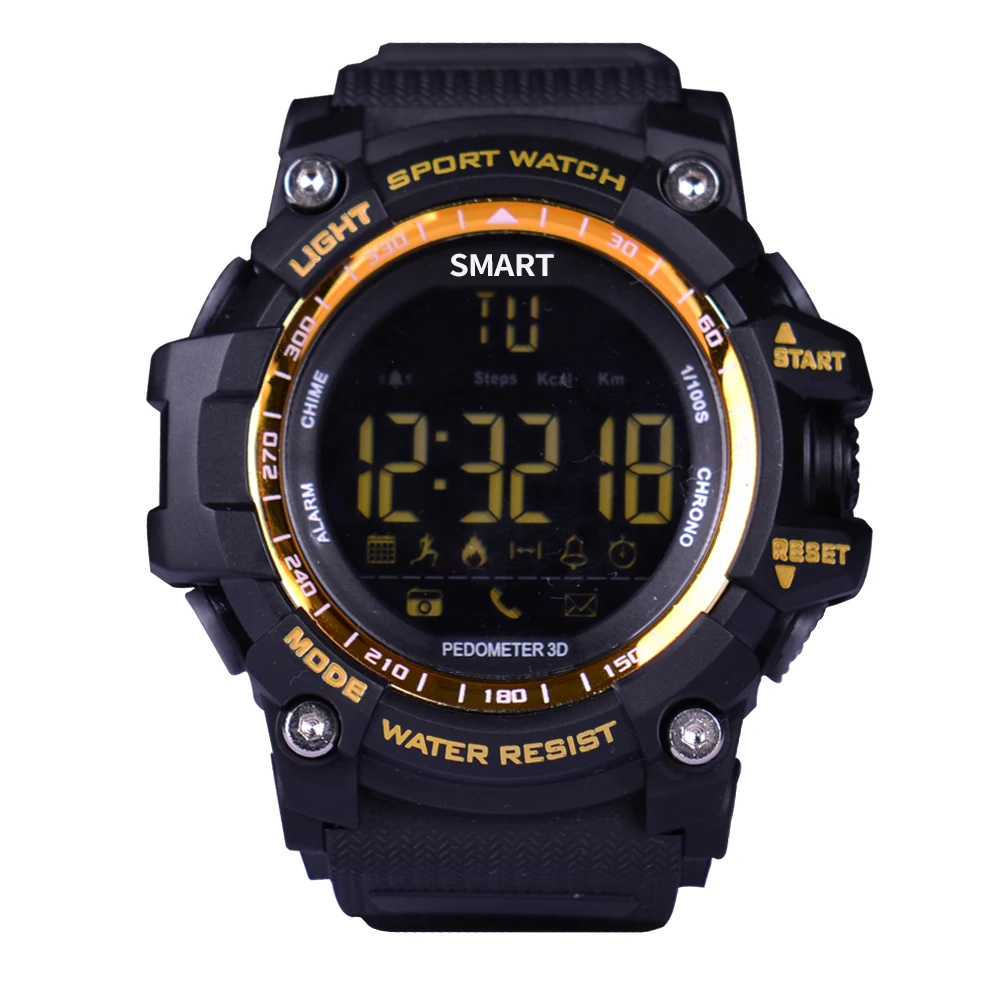 Smartch EX16 Waterproof IP67 Smart Watch Sports Bluetooth 4.0 Remote Camera 24 hours real-time sport monitoring For IOS Android |