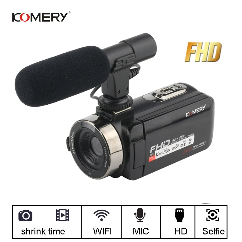 KOMERY Z11 видеокамера 2 7 k 16X цифровой зум 3 0 дюймовый сенсорный экран WIFI 30MP