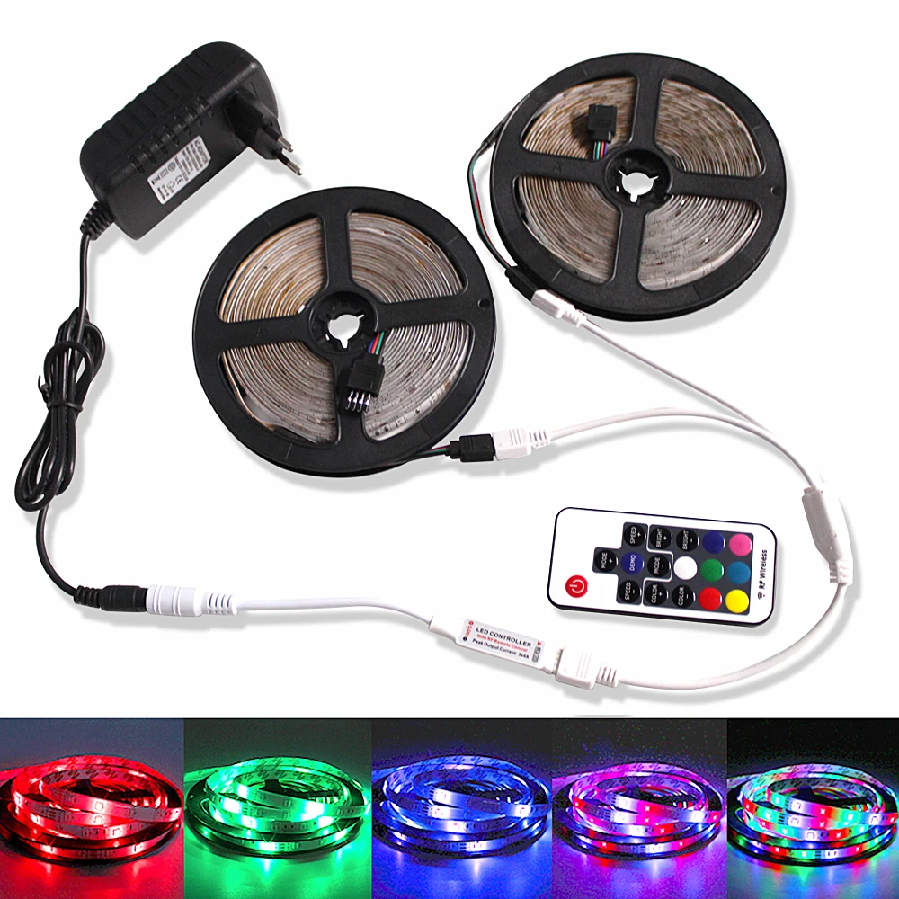 DC 12V RGB Светодиодные ленты Водонепроницаемый 2835 Светодиодный лента 5 м 10 Гибкие