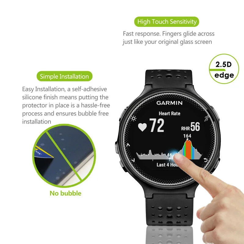 Qosea 10 шт. протектор экрана из закаленного стекла для Garmin Forerunner 235 9H Ультра прозрачная пленка против царапин защитный экран