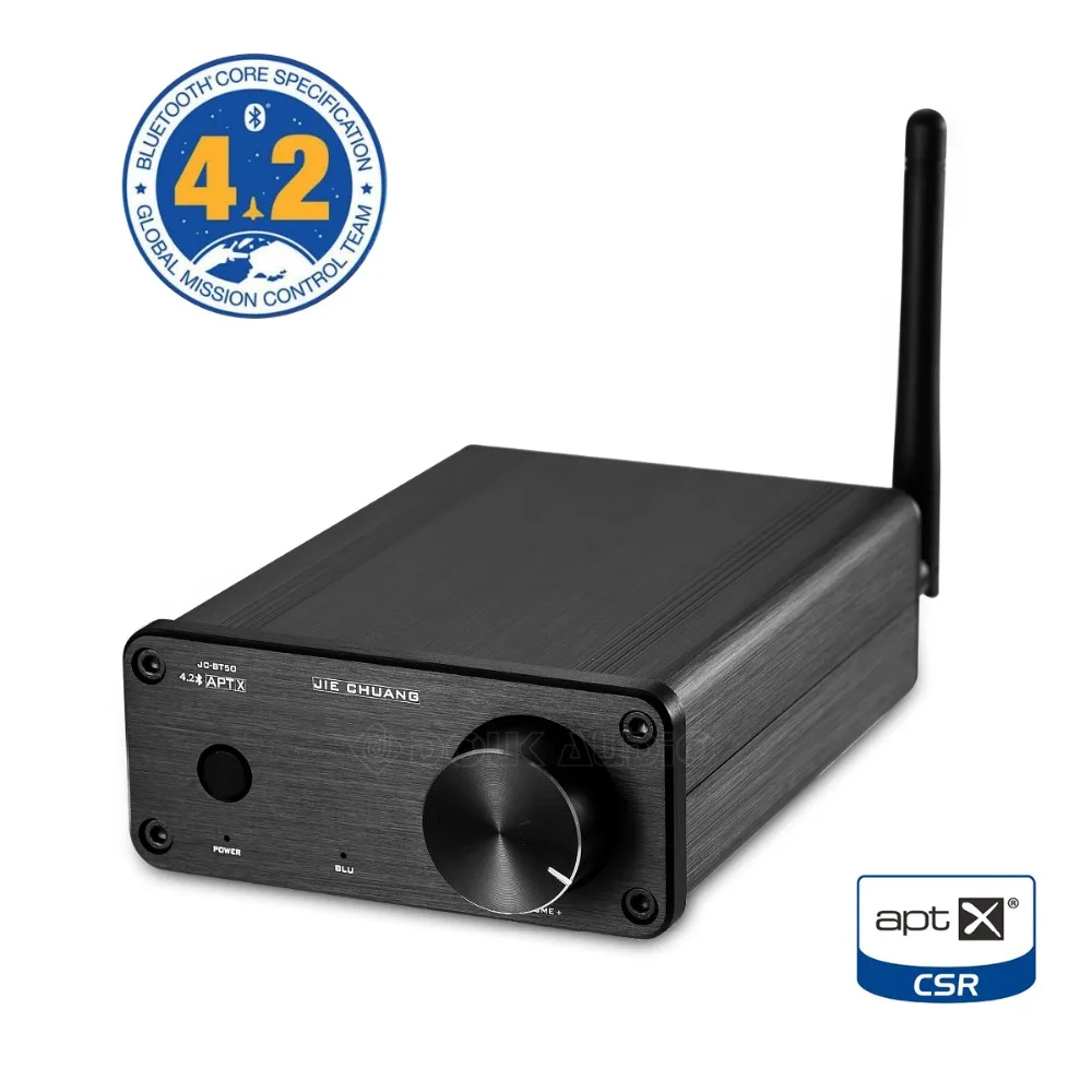 Nobsound мини TPA3116 цифровой усилитель мощности Bluetooth 4,2 аудио приемник APTX 50 Вт+ 50 Вт черное шасси с адаптером питания