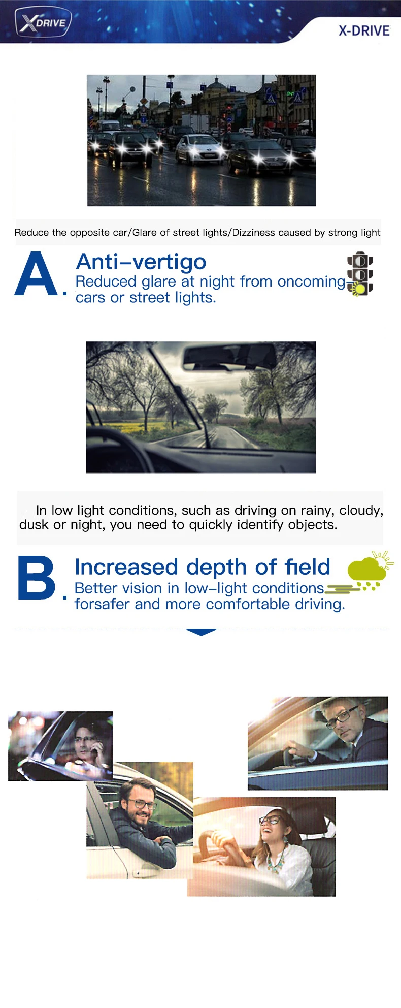CHEMI Drive Safe Lenses for Night Driving Anti Glare Driving Glasses Transparent Day Night Driving Glasses