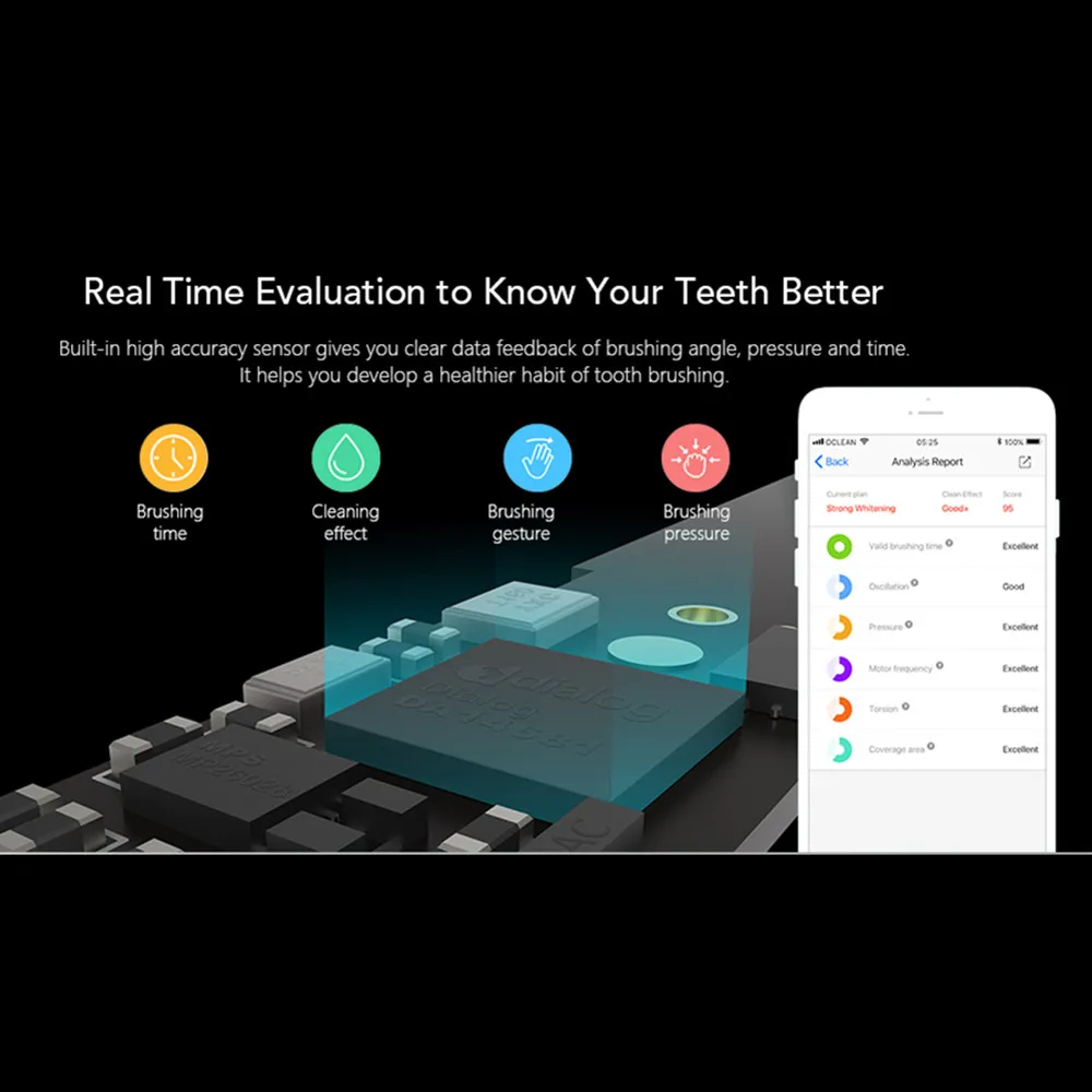 

Original Oclean SE Toothbrush Rechargeable Sonic Electric Toothbrush APP Control with 4 Brush Heads and 1 Wall Holder New
