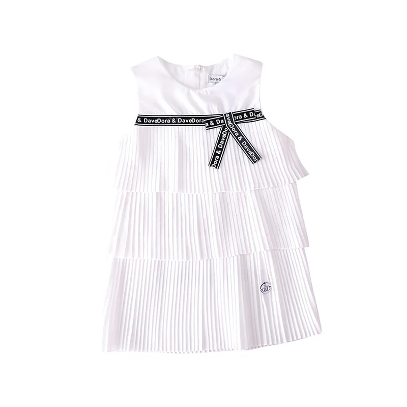 2019 Summer New Girl Dresses Cotton Butterfly Knot Cake Dress Chiffon Princess Costume Toddler for 3-8y Girls | Детская одежда и