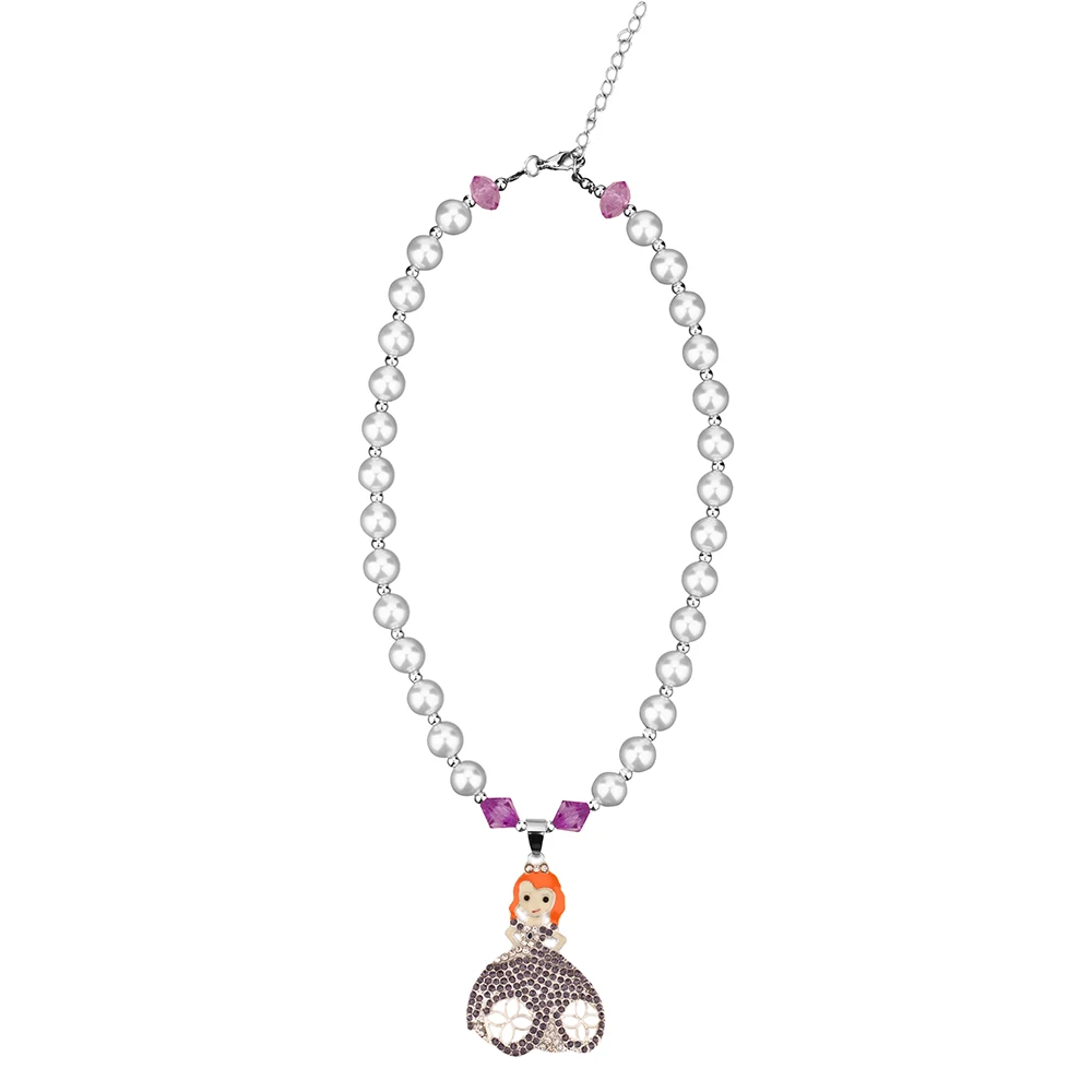 Vcmart Purple Amulet Teardrop Women Choker Necklace Kids Princess Sofia the First Chunky Bubblegum Best Gift | Украшения и