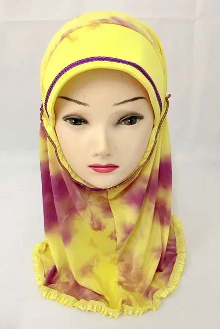 Детский хиджаб с мусульманским принтом для девочек бандана модный мусульманский