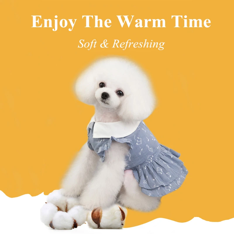 Лидер продаж 2019 платья для домашних животных одежда с узором в виде нот юбка