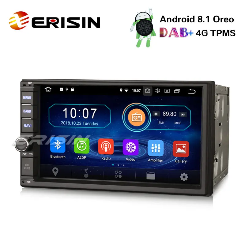 Erisin ES3970U 7 &quotУниверсальный ISO DAB + 4G TPMS DVR Android 8 1 автомобильный радиоприемник gps Sat 4