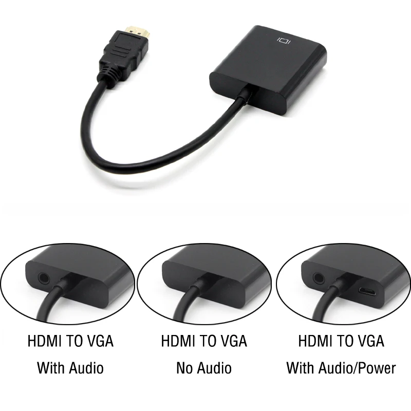 Адаптер AIXXCO 1080P HDMI в VGA кабель преобразователя цифрового сигнала аналоговый для