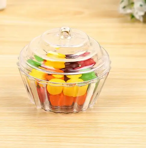

Clear Mini Cake Stand Cupcake Favor Candy Box Wedding Birthday Container Plastic Party Treat Food Boxes Favours