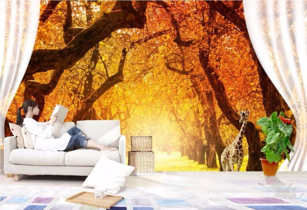 3D фотообои на заказ с животным декором ТВ фон обои для гостиной домашнего