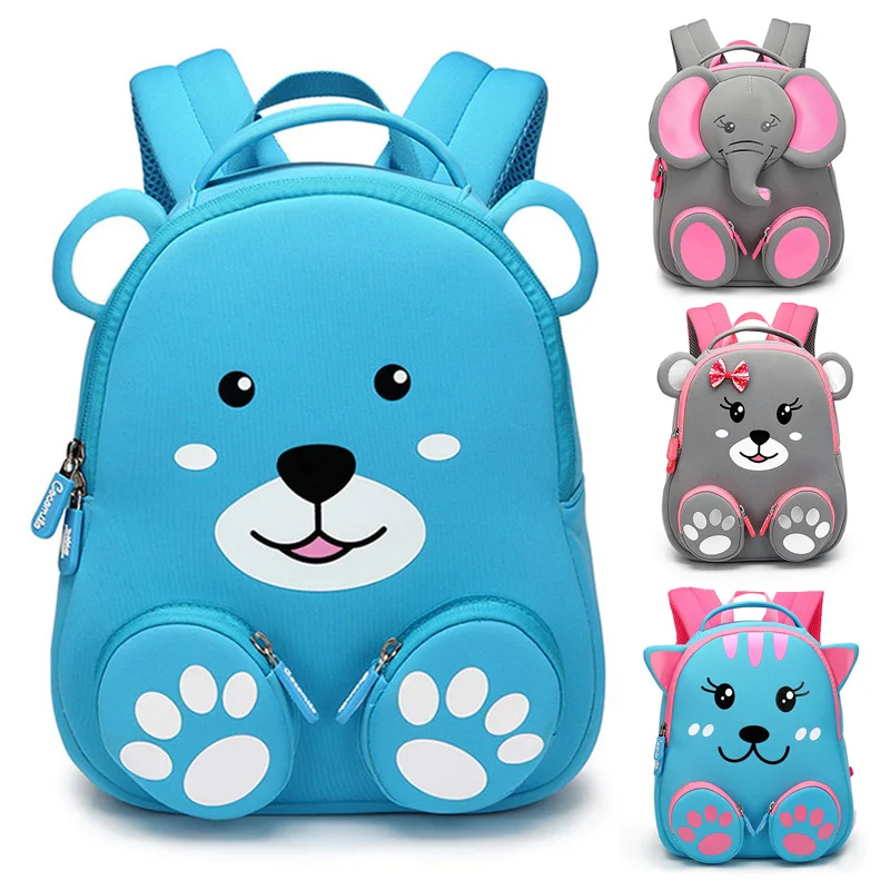 Рюкзак для мальчиков и девочек, школьный водонепроницаемый с 3d-изображением медведя