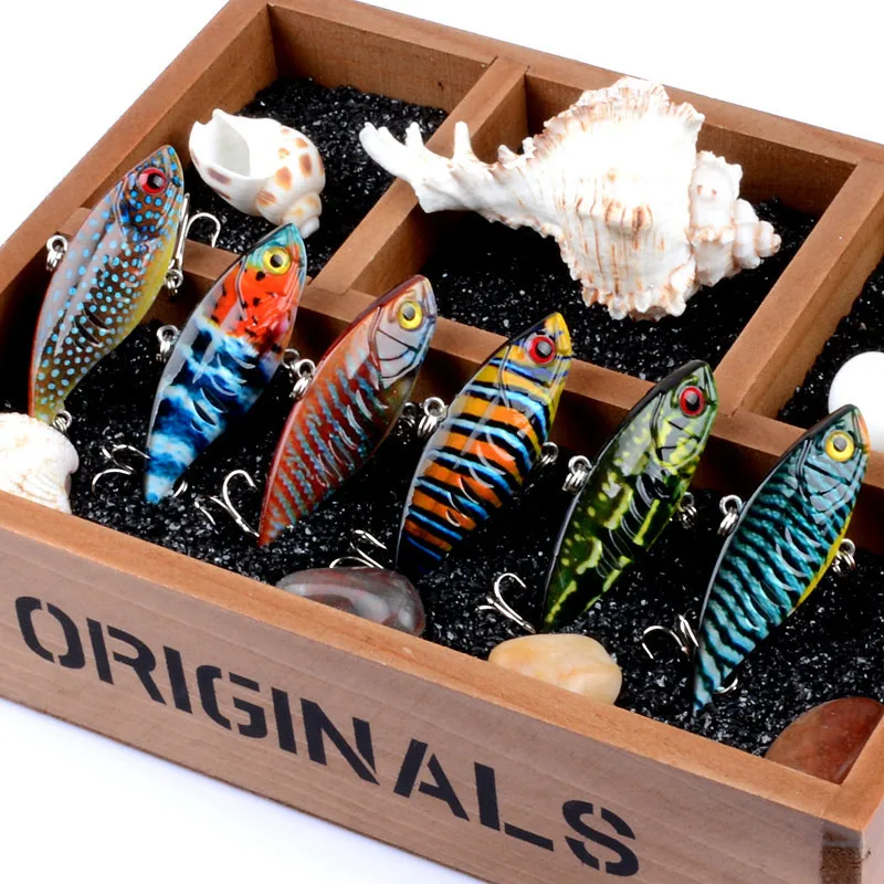 

6Pcs/Lot Wobblers VIB Vibrate Lure Sea Fishing Bait 6.5cm/10.6g Full Swimming Layer Artificial Pesca Isca